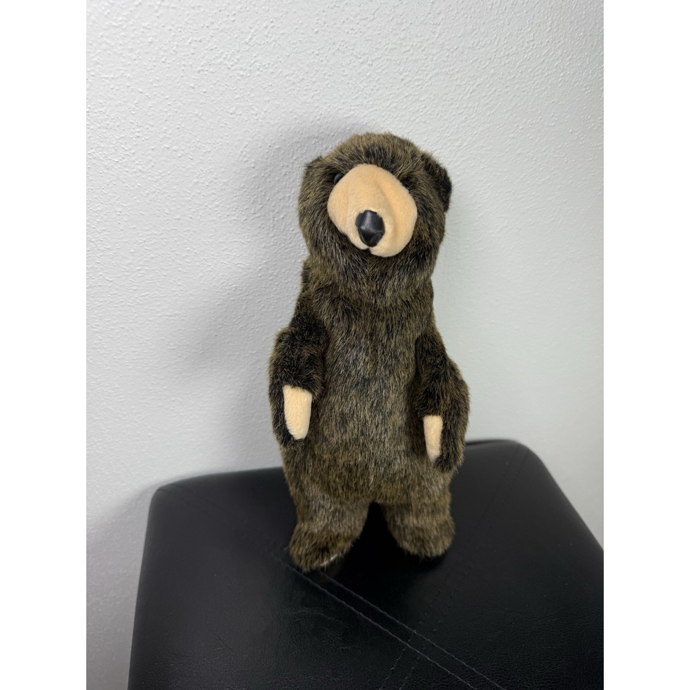 Folkmanis Folktails Brown Grizzly Bear Hand Puppet Plush Realistic Discontinued